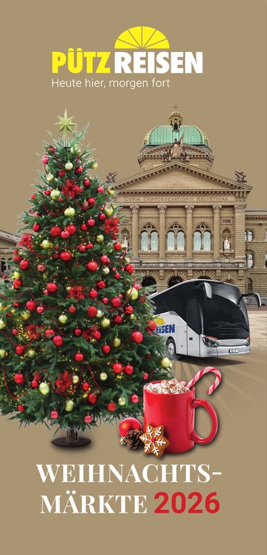 Titelseite des Flyers Tagesfahrten Weihnachtsmärkte 2026